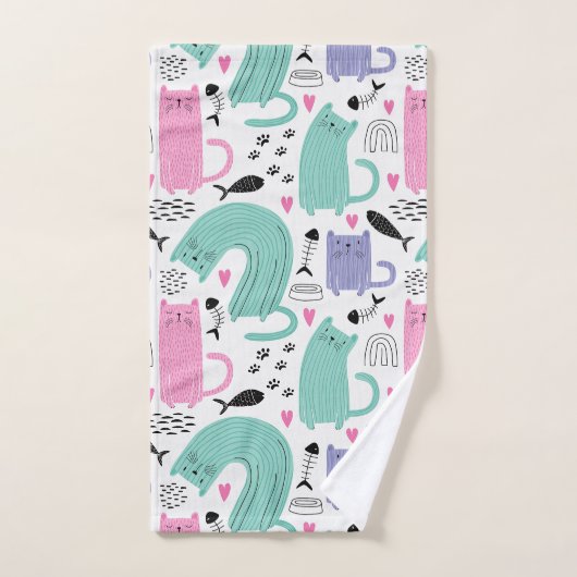 Motif de chats mignons (Serviette à main)