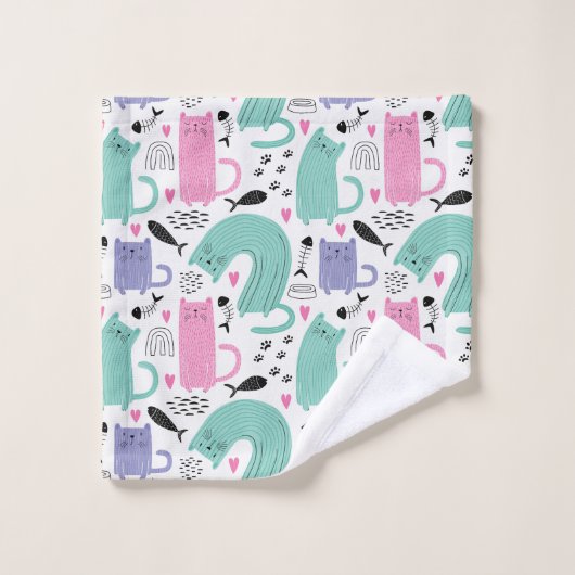 Motif de chats mignons (Gant de toilette)