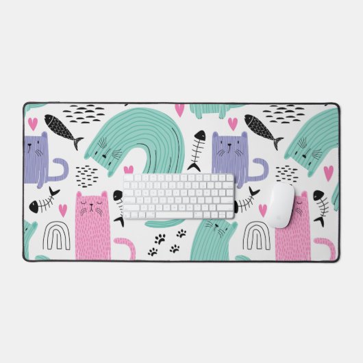 Motif de chats mignons (Clavier et souris)