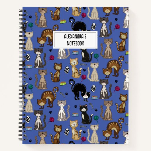 Motif de chats mignons Carnet personnalisé (Devant)