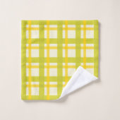 Motif de chèque jaune Citrus (Gant de toilette)