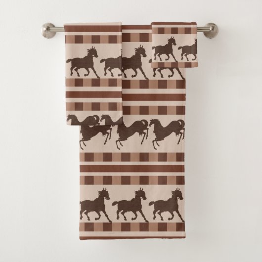 Motif de cheval au galop rustique (En situation)