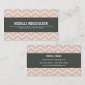 motif de chevron clair carte de visite (Devant / Derrière)