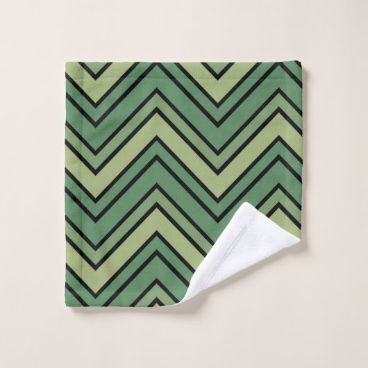 Motif de chevron vert (Gant de toilette)