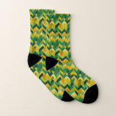 Motif de chevron vert et jaune (Paire)