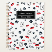 Motif de chien Année et nom blanc (Devant)