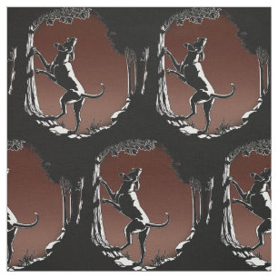 Motif de chien de chasse de tissu de tissu d'art