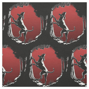 Motif de chien de chasse de tissu de tissu d'art