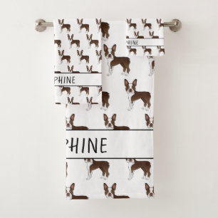Motif de chien de dessin animé Boston Terrier marr