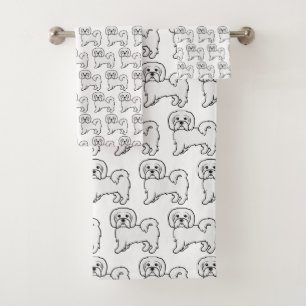 Motif de chien de dessin animé mignon Coton de Tul
