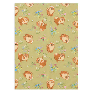 Motif de chien de Poméranie Florale Nappe