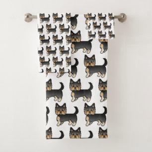 Motif de chien Yorkshire Terrier noir et feu