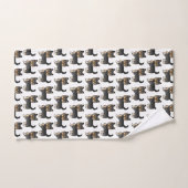 Motif de chien Yorkshire Terrier noir et feu (Serviette à main)