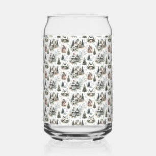 Motif de chute de neige de cottage d'hiver