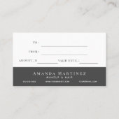 Motif de ciseaux or gris foncé certificat cadeau (Dos)