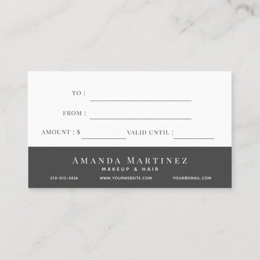 Motif de ciseaux or gris foncé certificat cadeau (Dos)