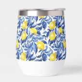 Motif de citron à l'aquarelle bleue (Gauche)