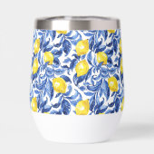Motif de citron à l'aquarelle bleue (Arrière)