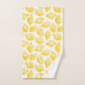 Motif de citron à l'aquarelle Citrus (Serviette à main)