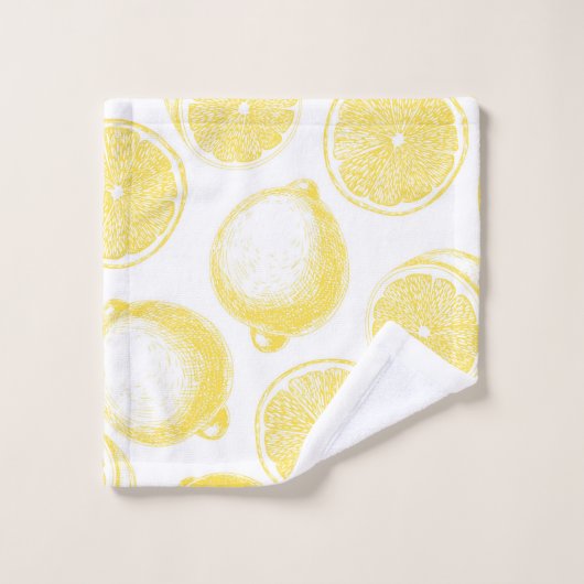 Motif de citron à main (Gant de toilette)