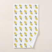 Motif de citron jaune sur fond blanc (Serviette à main)