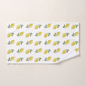 Motif de citron jaune sur fond blanc (Serviette à main)