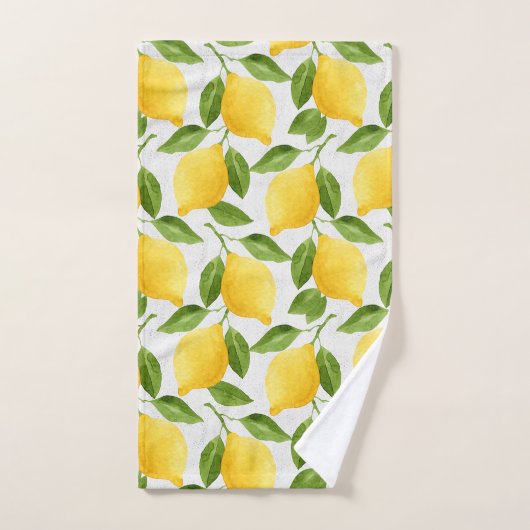 Motif de citrons d'aquarelle (Serviette à main)