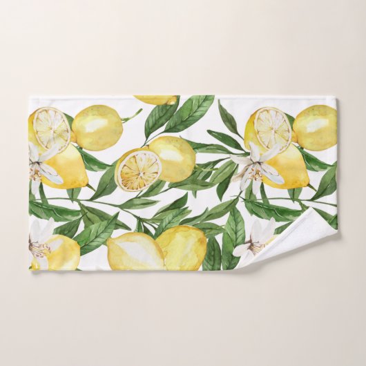 Motif de citrons et citrons d'été (Serviette à main)
