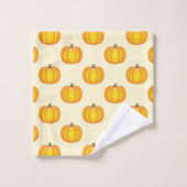 Motif de citrouille automne jaune (Gant de toilette)