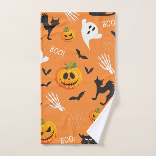 Motif de Citrouille de chat Ghost Halloween (Serviette à main)