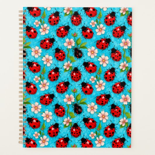 Motif de coccinelle colorée avec des fleurs (Devant)