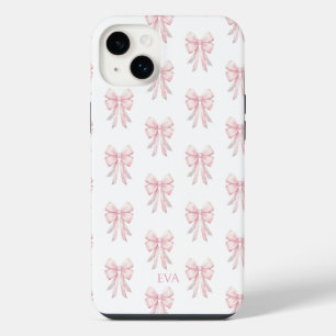 Motif de cocotte BCBG à nœud rose avec monogramme 