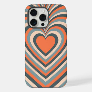 Motif de cœur amoureux hypnotique gris orange