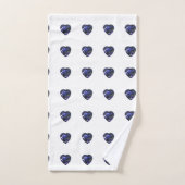 Motif de coeur bleu (Serviette à main)