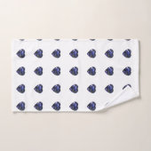 Motif de coeur bleu (Serviette à main)