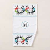Motif de coeur coloré Kokopelli (Serviette à main)
