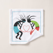 Motif de coeur coloré Kokopelli (Gant de toilette)