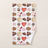 Motif de cœur de bonbon au chocolat coloré chic mi (Serviette à main)