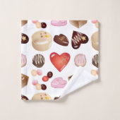 Motif de cœur de bonbon au chocolat coloré chic mi (Gant de toilette)