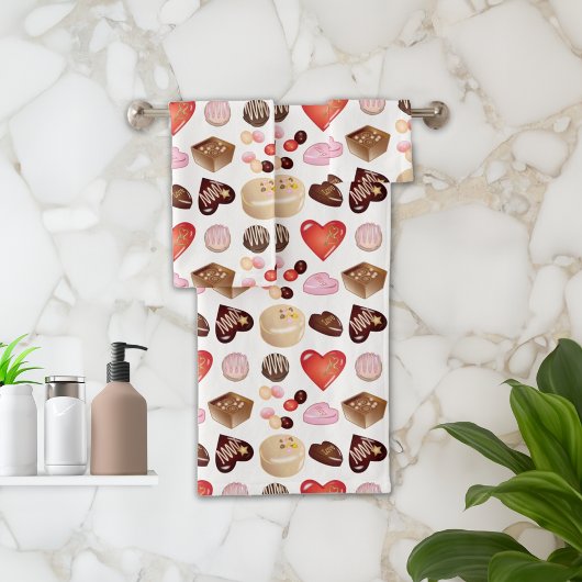 Motif de cœur de bonbon au chocolat coloré chic mi