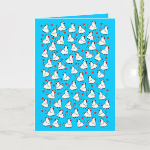 Motif de coeur de groupe de poulet - carte de