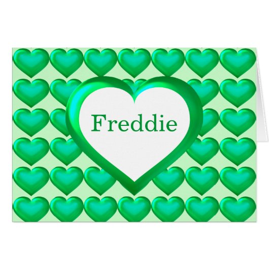 Motif de coeur en verre vert (Devant horizontal)