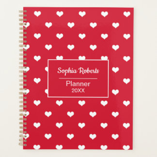 Motif de coeur moderne rouge planificateur personn