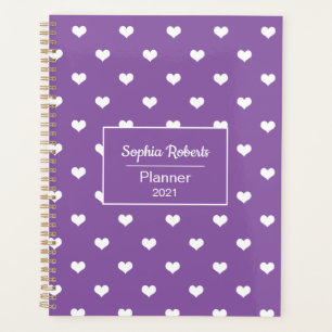Motif de coeur moderne violet personnalisé