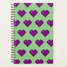 Motif de coeur pixel violet