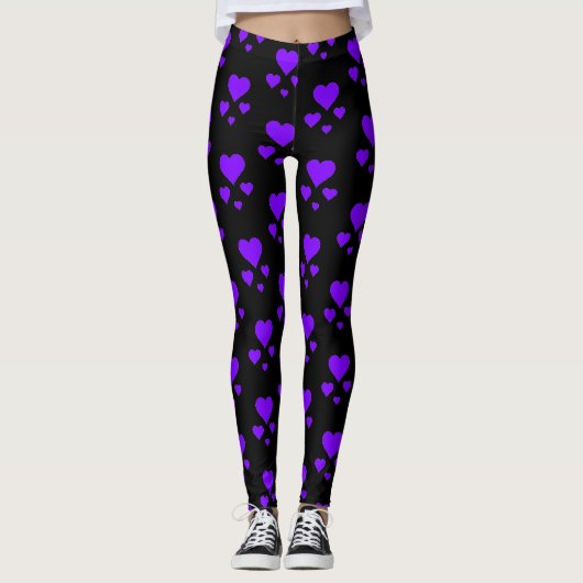 motif de coeur pourpre pour leggings (Devant)