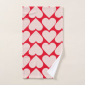Motif de coeur romantique et rouge moderne (Serviette à main)