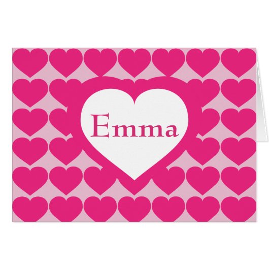 Motif de coeur rose chaud - Coeur personnalisé (Devant horizontal)