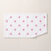 Motif de coeur rose et blanc (Serviette à main)