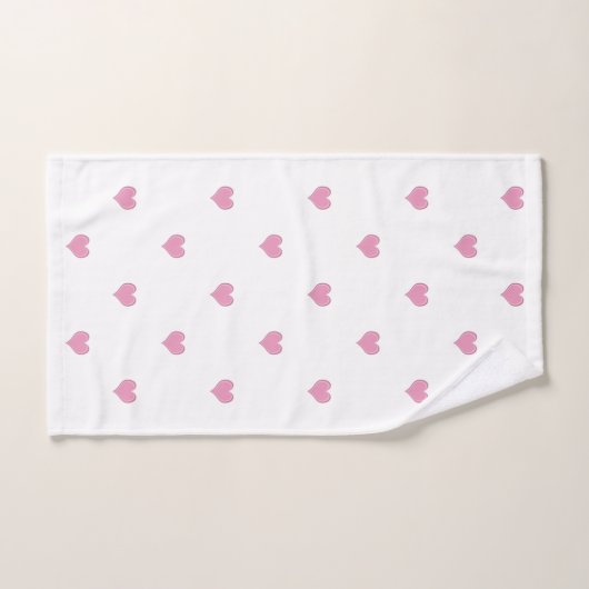 Motif de coeur rose et blanc (Serviette à main)
